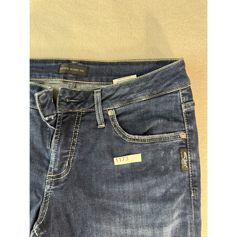 Silver Jeans Co Boyfriend Straight Leg Distressed Blue Denim W27 L29